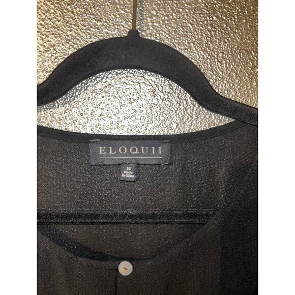 Eloquii Preppy Dark Academia Studious Sheer Black Long Sleeves Blouse Top - Picture 7 of 11